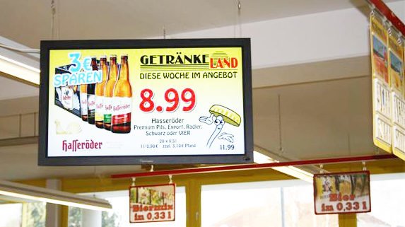 Digital Signage Display Angebot Heidebrecht Getränke