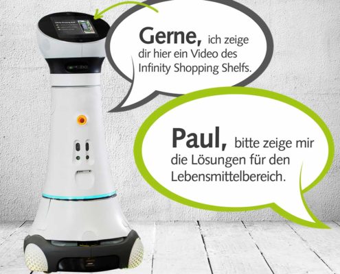 Roboter Paul zeigt Lösungen für die Kundenansprache