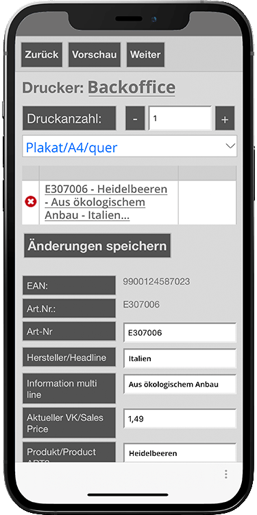 Navigateur mobile App Capture d'écran données article